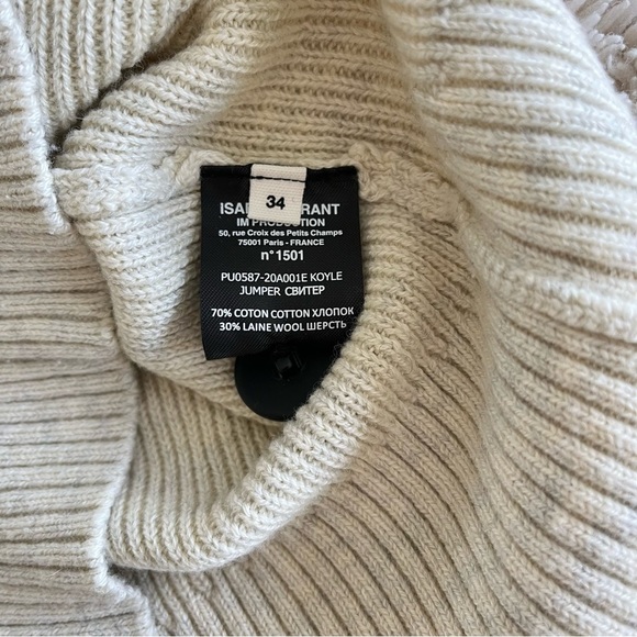 Isabel Marant Etoile Koyle Sweater - Heathered Ivory - Size 34 - Picture 9 of 12